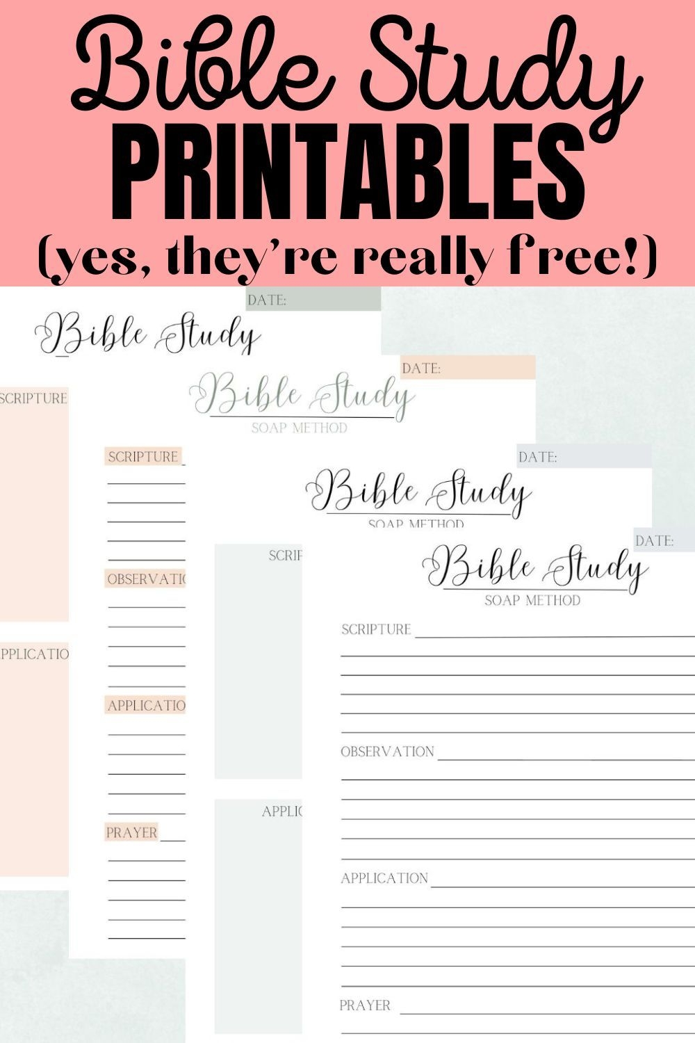 FREE SOAP Bible Study Worksheets