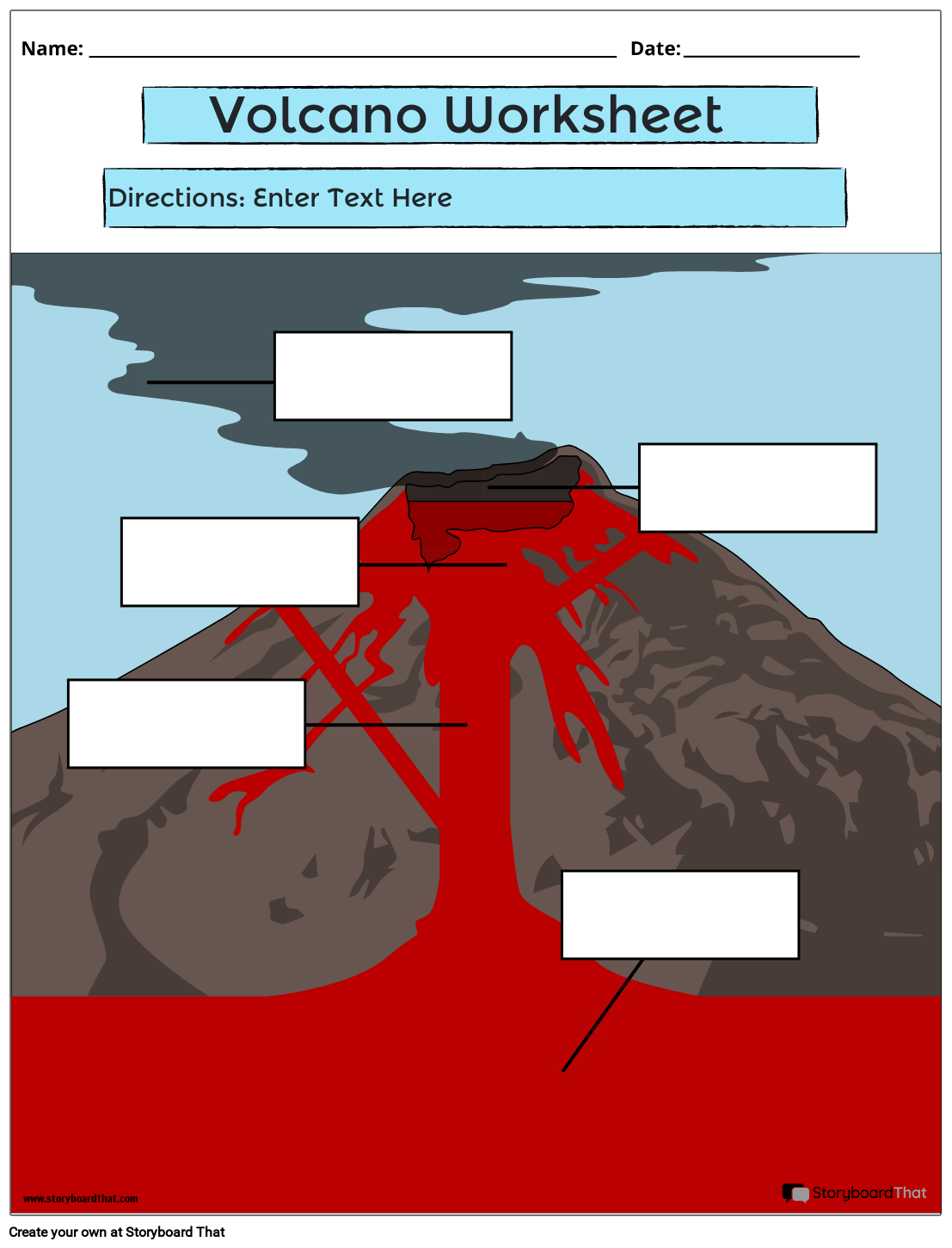 Free Volcano Worksheets Vocabulary Diagram Studies