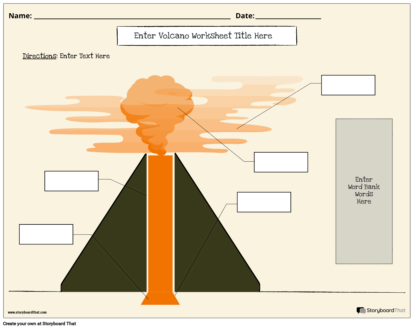 Free Volcano Worksheets Vocabulary Diagram Studies