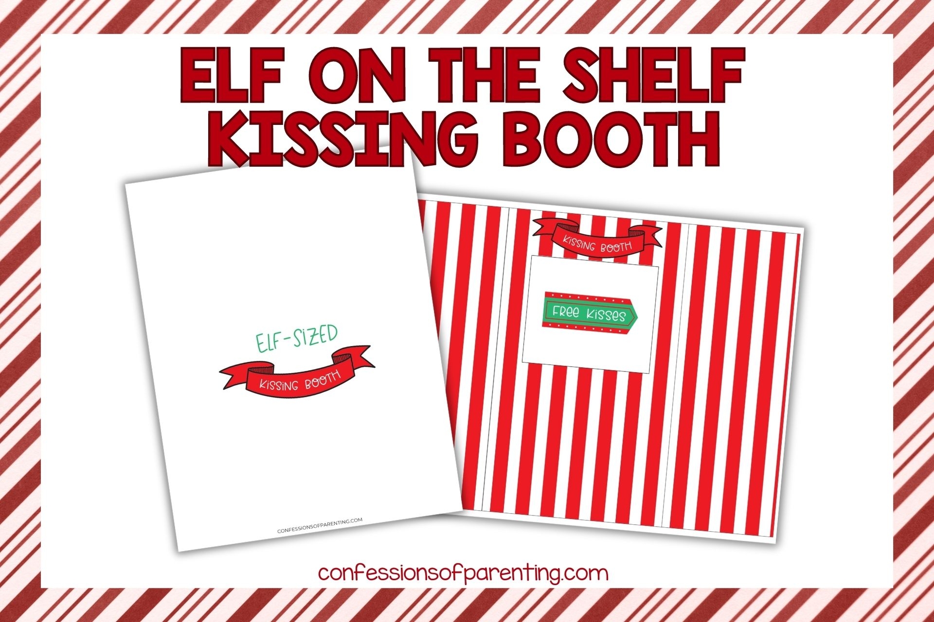 Free Elf Kissing Booth Printable