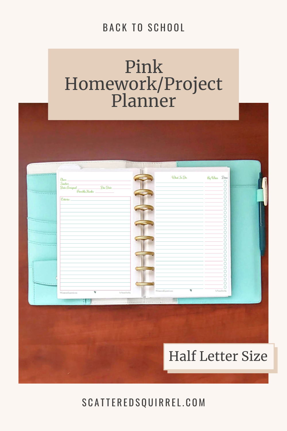 Getting Ready For Back To School Student Planner Printables