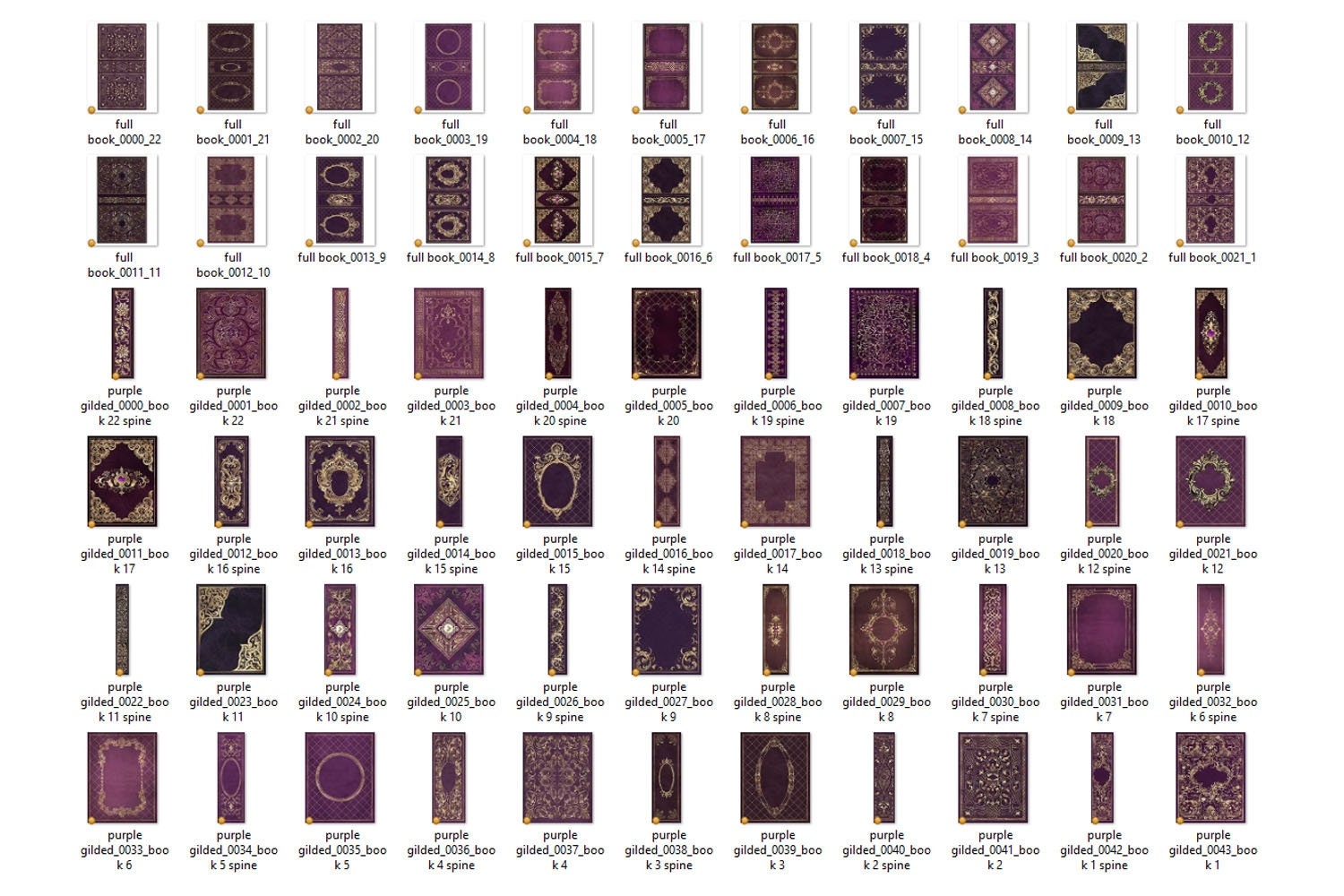 Gilded Purple Book Covers Printable Decorative Gilded Book Covers 8 5 X 11 Instant Download Digital Sheets For Commercial Use Etsy