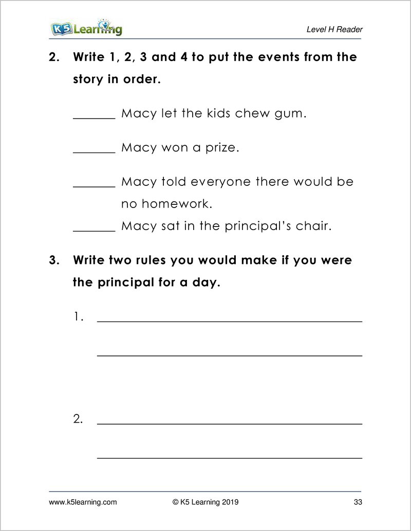 Free Printable Level H Books