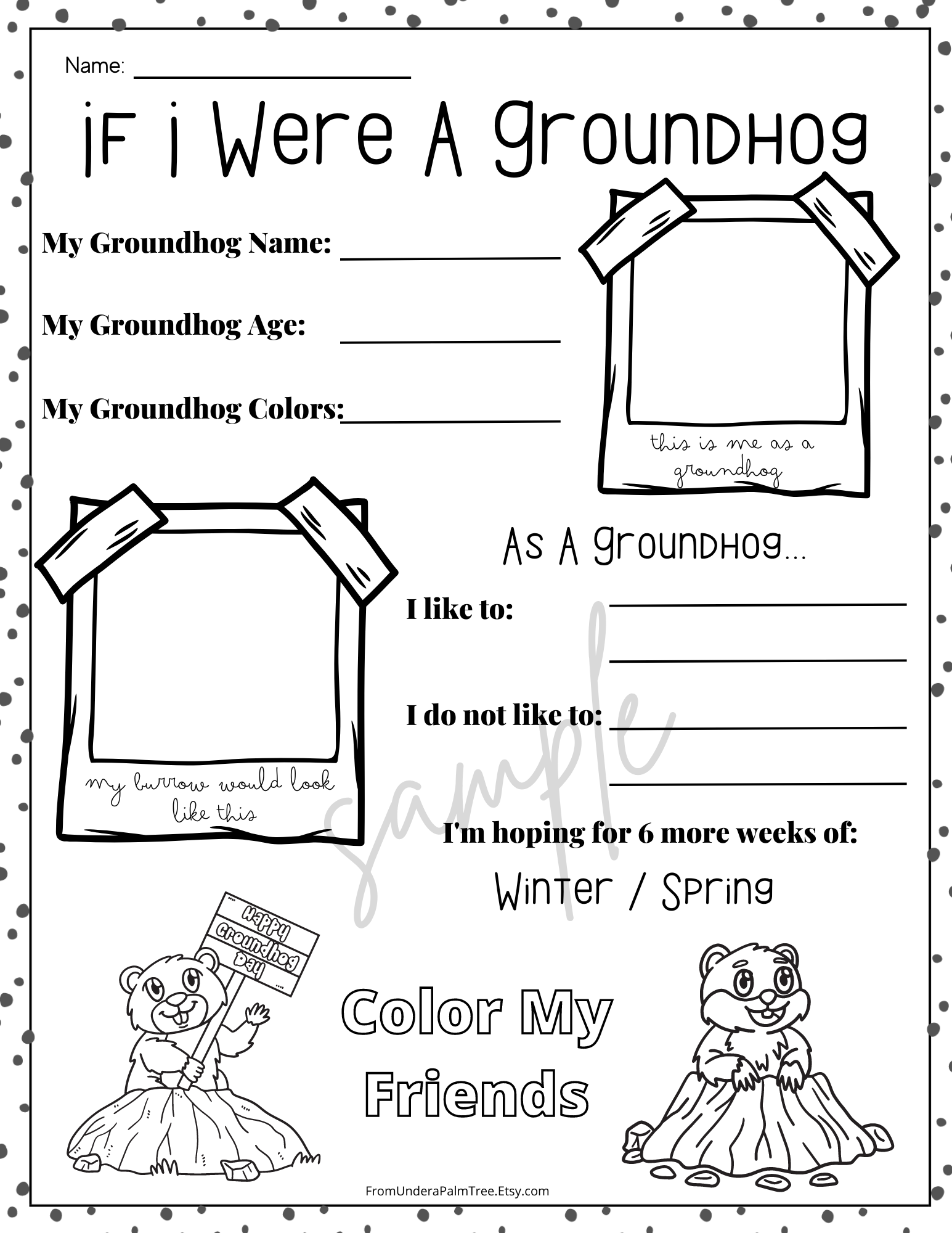 Groundhog Day Prediction Worksheet Archives From Under A Palm Tree