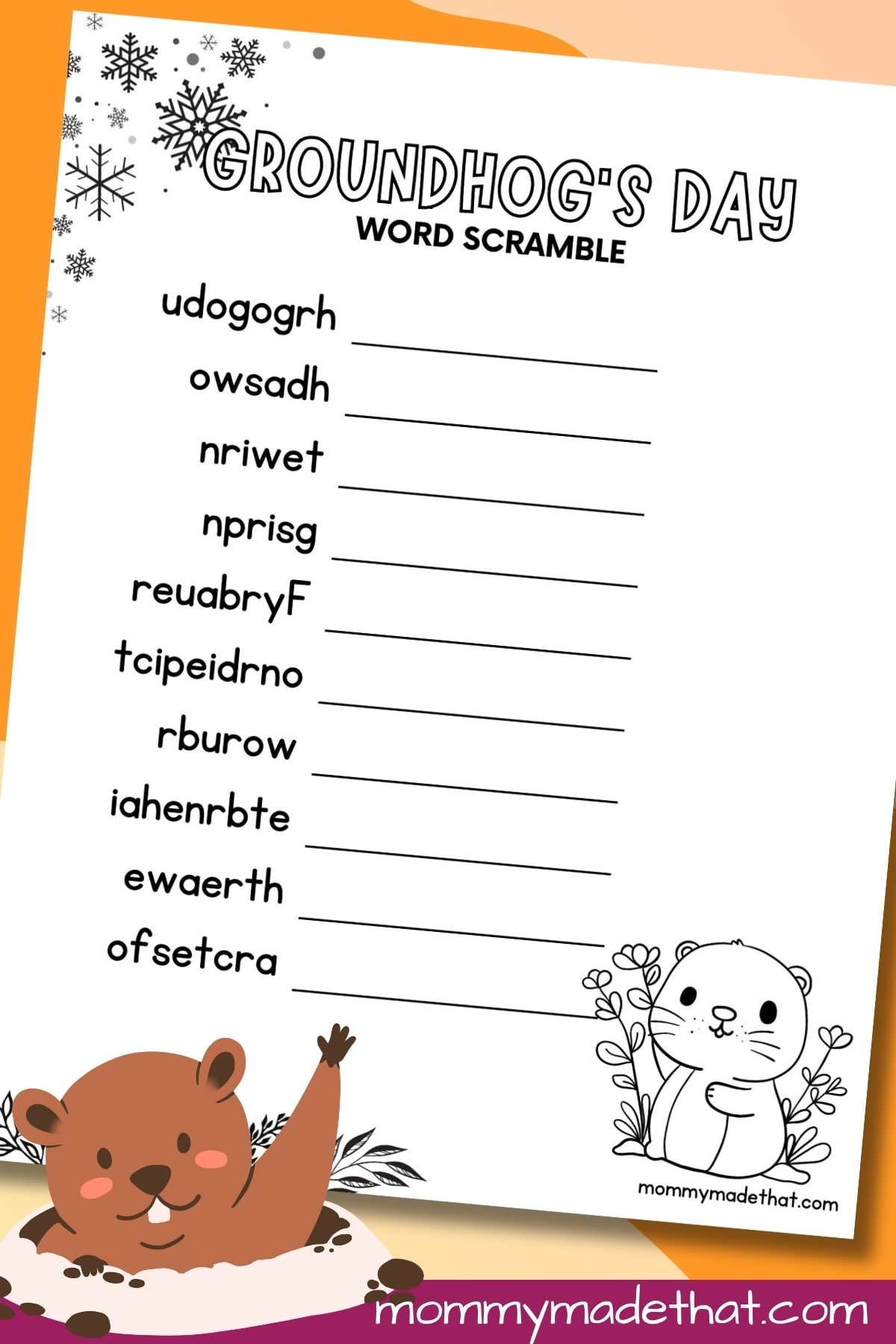 Free Printable Groundhog Day Worksheets