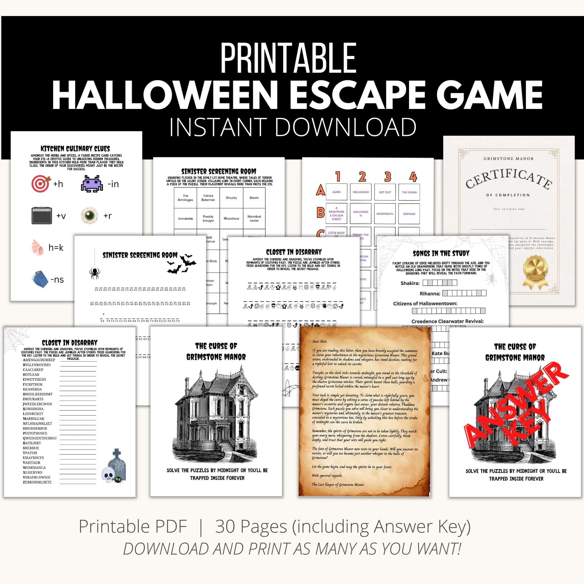 Printable Escape Room Free