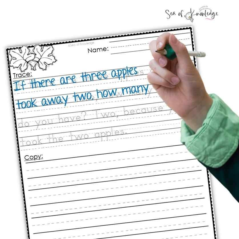 Handwriting Passages To Copy Free Fall Set