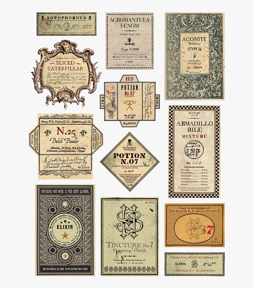 Harry Potter Free Printable Potion Labels Png Download Harry Potter Potion Print Transparent Png Kindpng