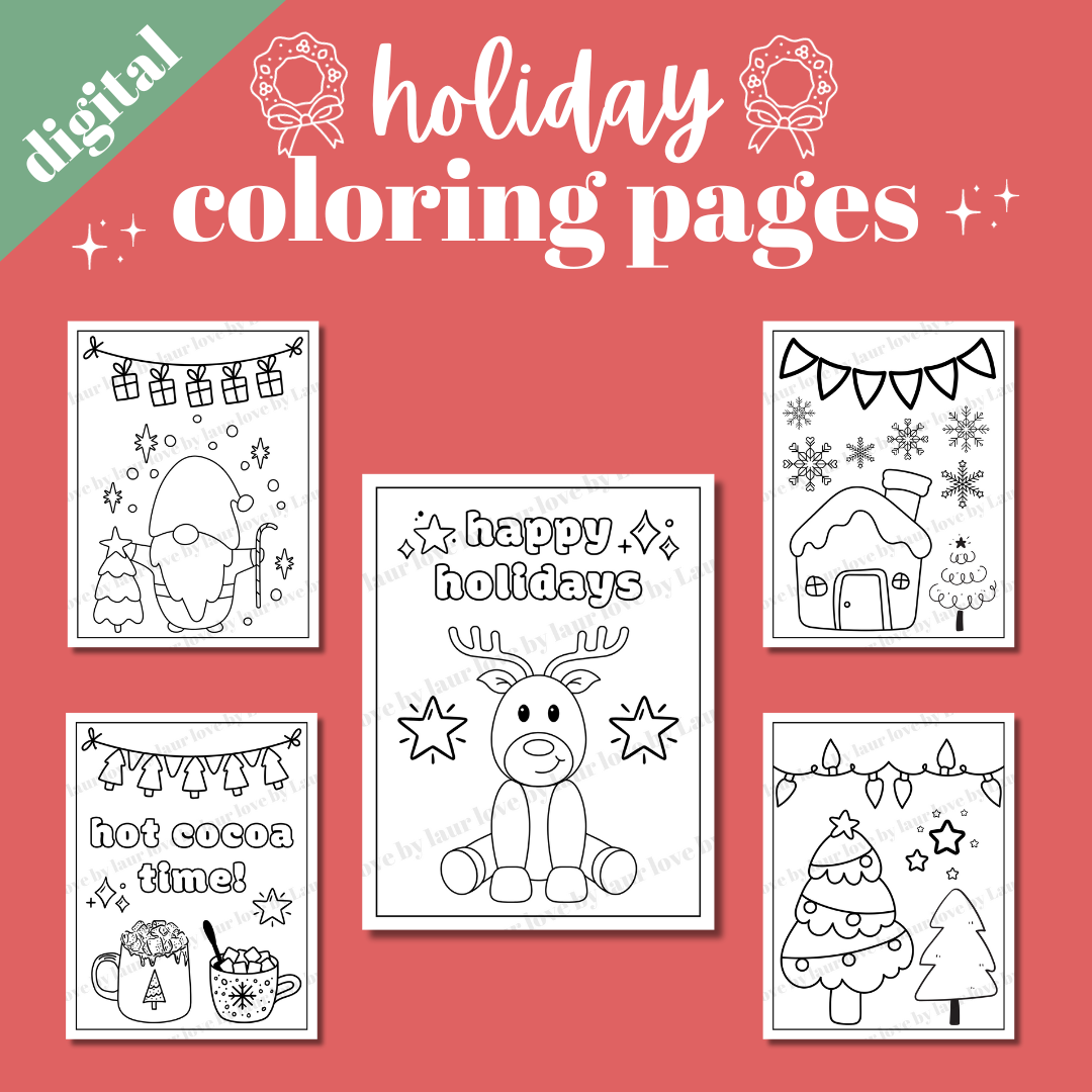 Holiday Coloring Pages Digital Love By Laur