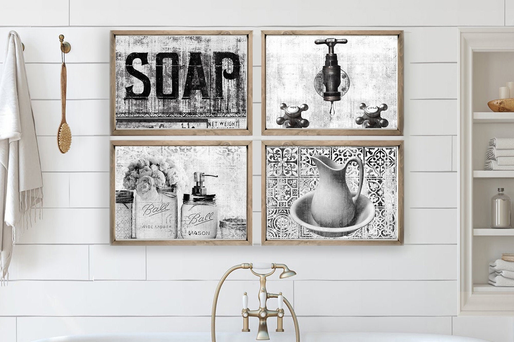Home Decor Bathroom Wall Decor Printable Wall Art Farmhouse Bathroom Wall Decor Set Farmhouse Decor Rustic Farmhouse Bathroom Decor Signs Etsy