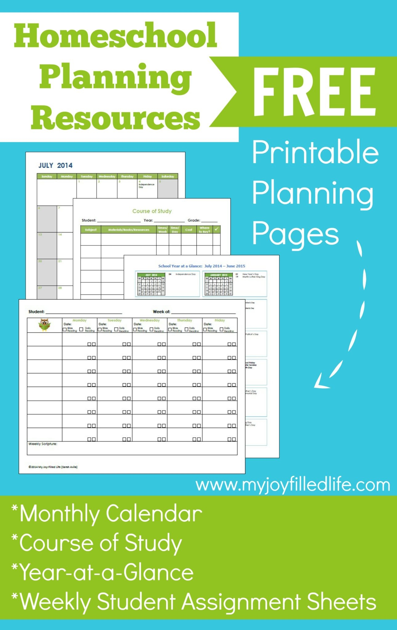 Free Printable Homeschool Planning Pages