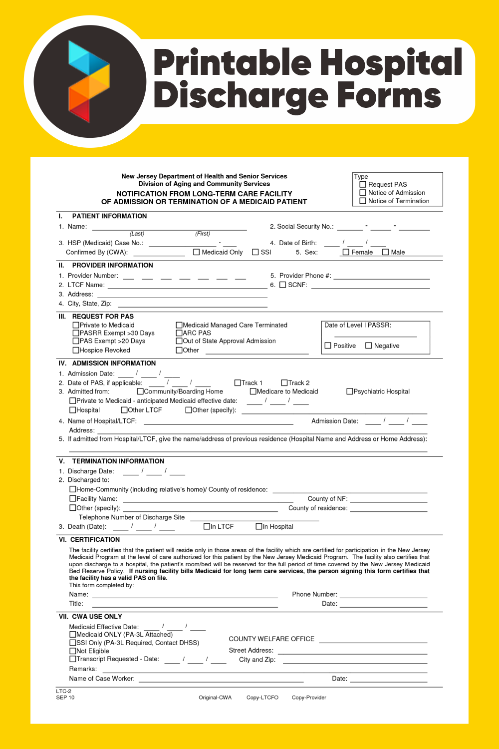 Hospital Discharge Forms 10 Free PDF Printables Printablee