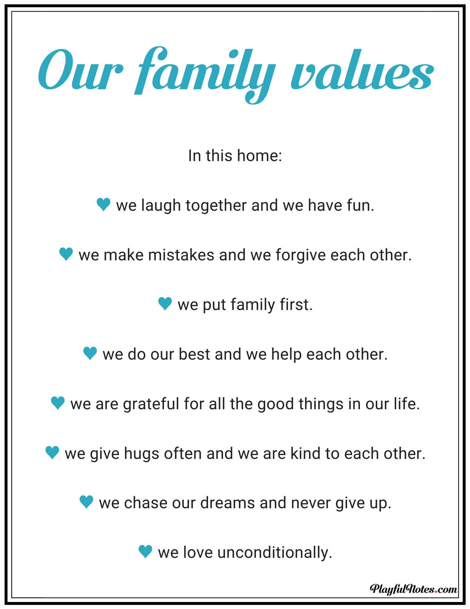 How To Create Family Rules That Kids Will Be Happy To Follow Printable Family Rules Playful Notes