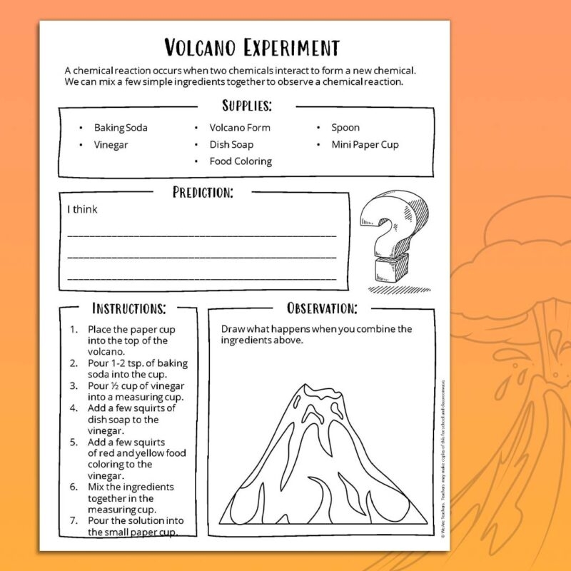 How To Make A Baking Soda Volcano With Free Observation Sheet