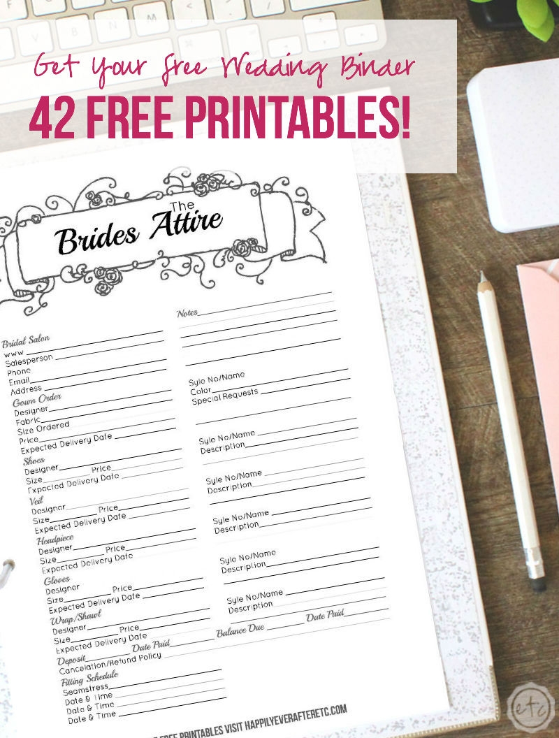 Wedding Planner Book Free Printable