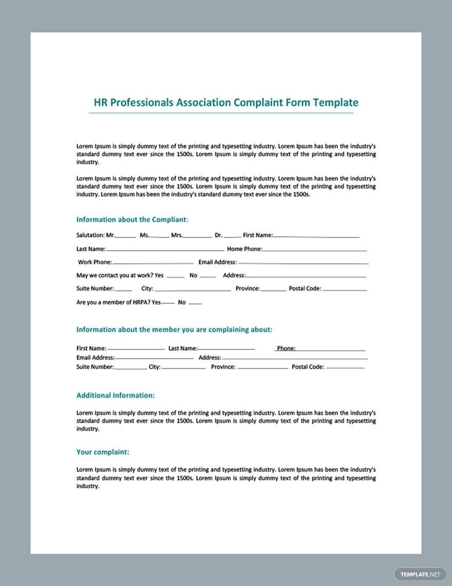 HR Form Templates In Word FREE Download Template