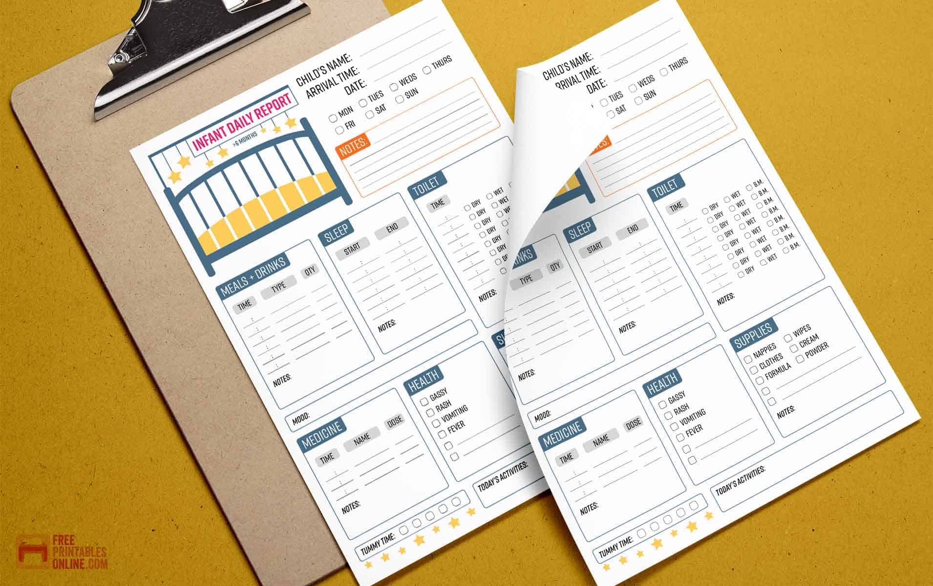 Free Printable Infant Daily Log