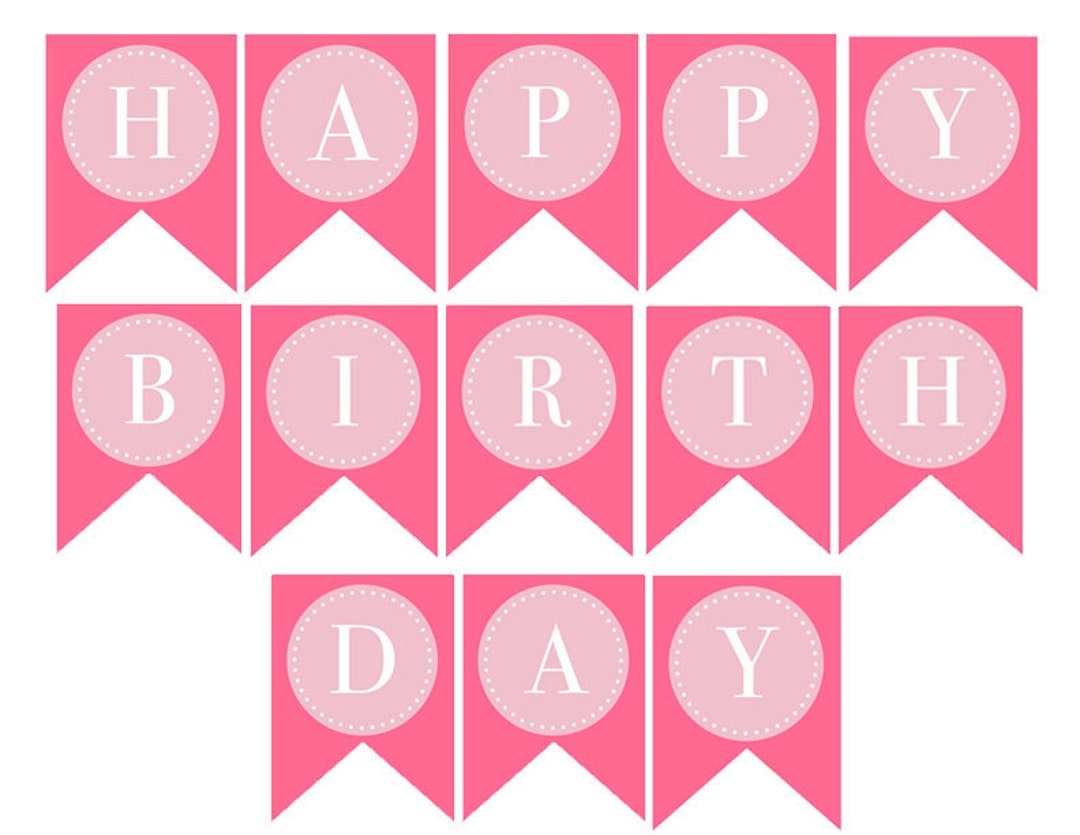 INSTANT DOWNLOAD DONUTS Dots Printable Happy Birthday Banner Party Decoration Etsy