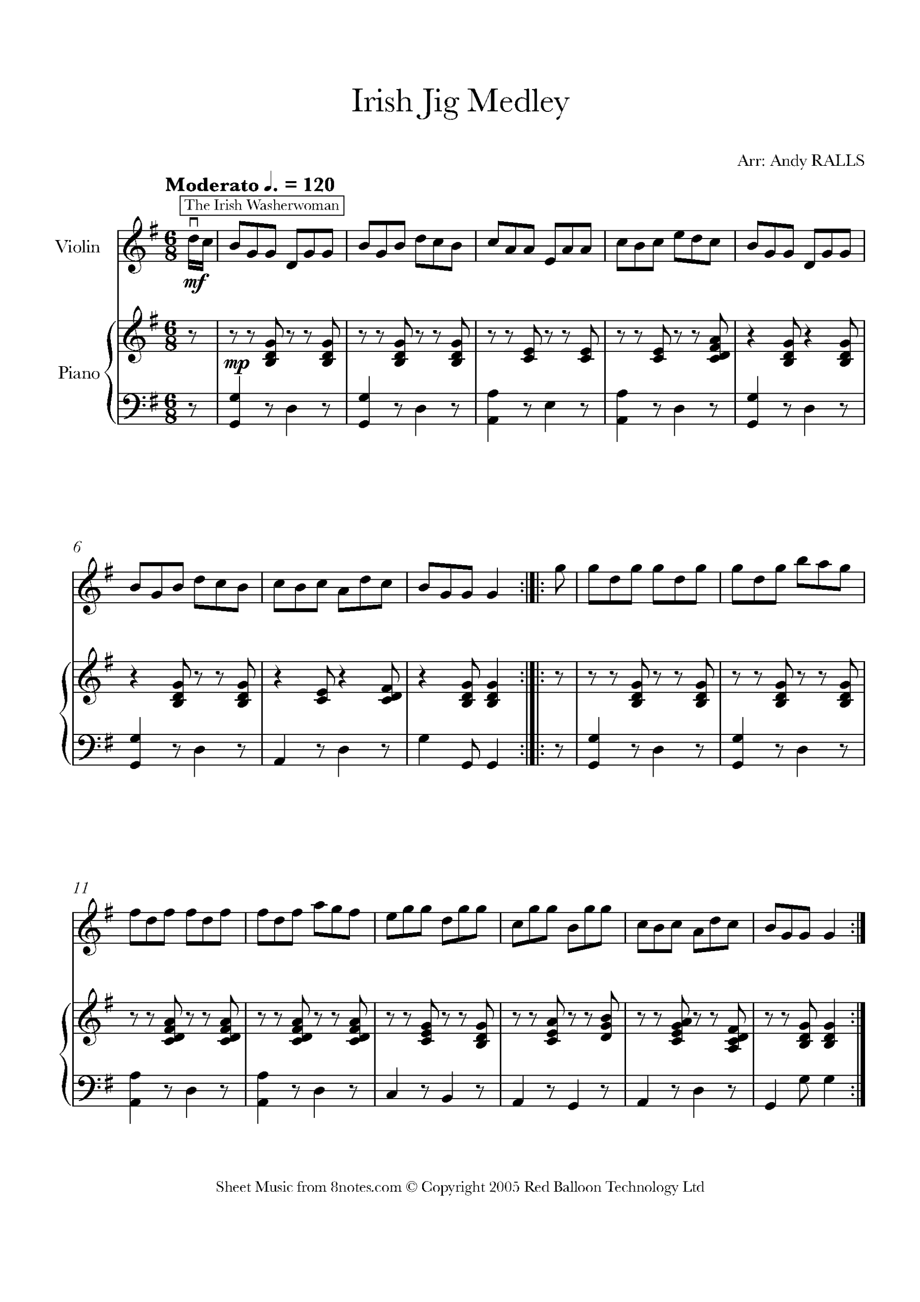 Irish Jig Medley For Violin Free Sheet Music For Violin 8notes