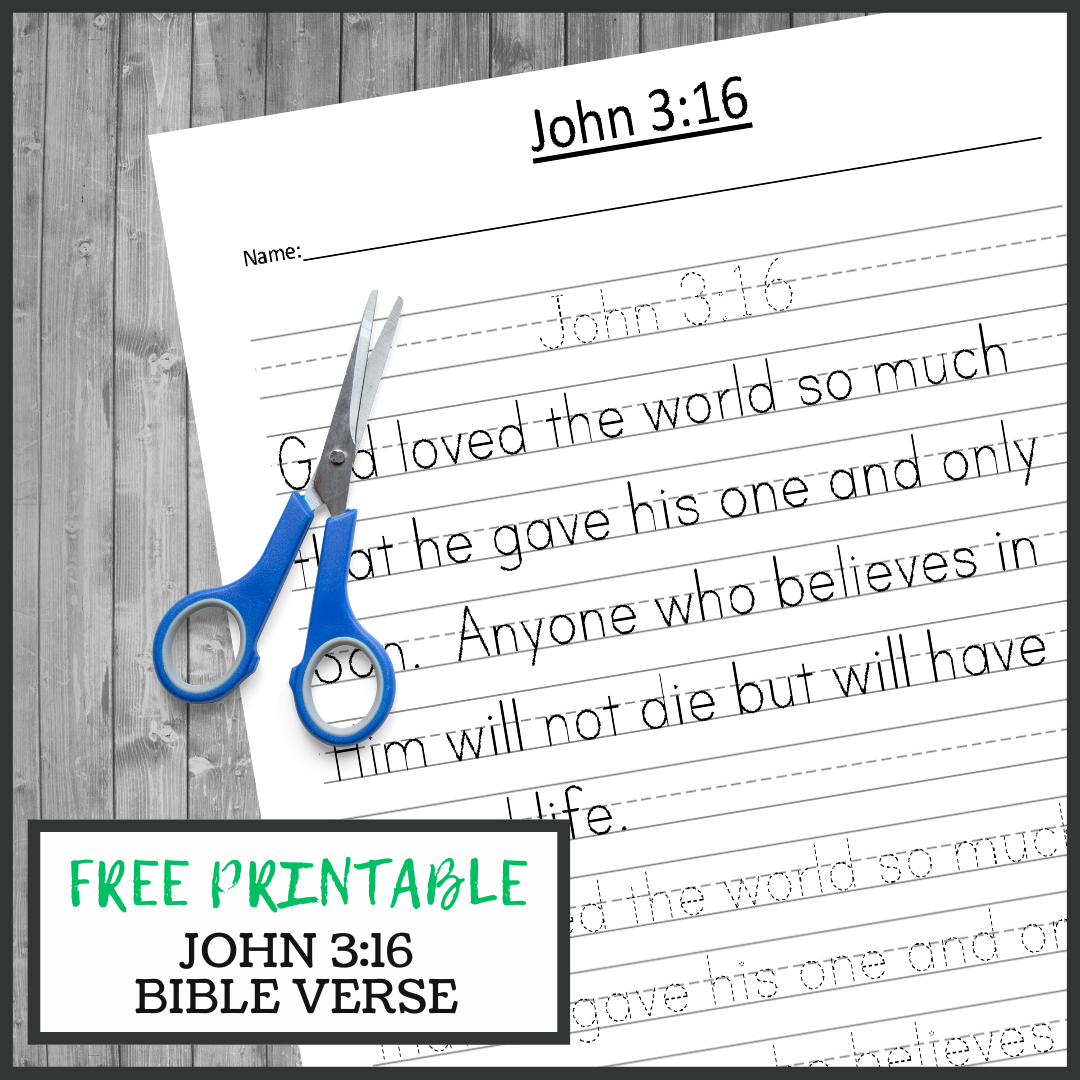 John 3 16 Free Printable Handwriting Worksheet