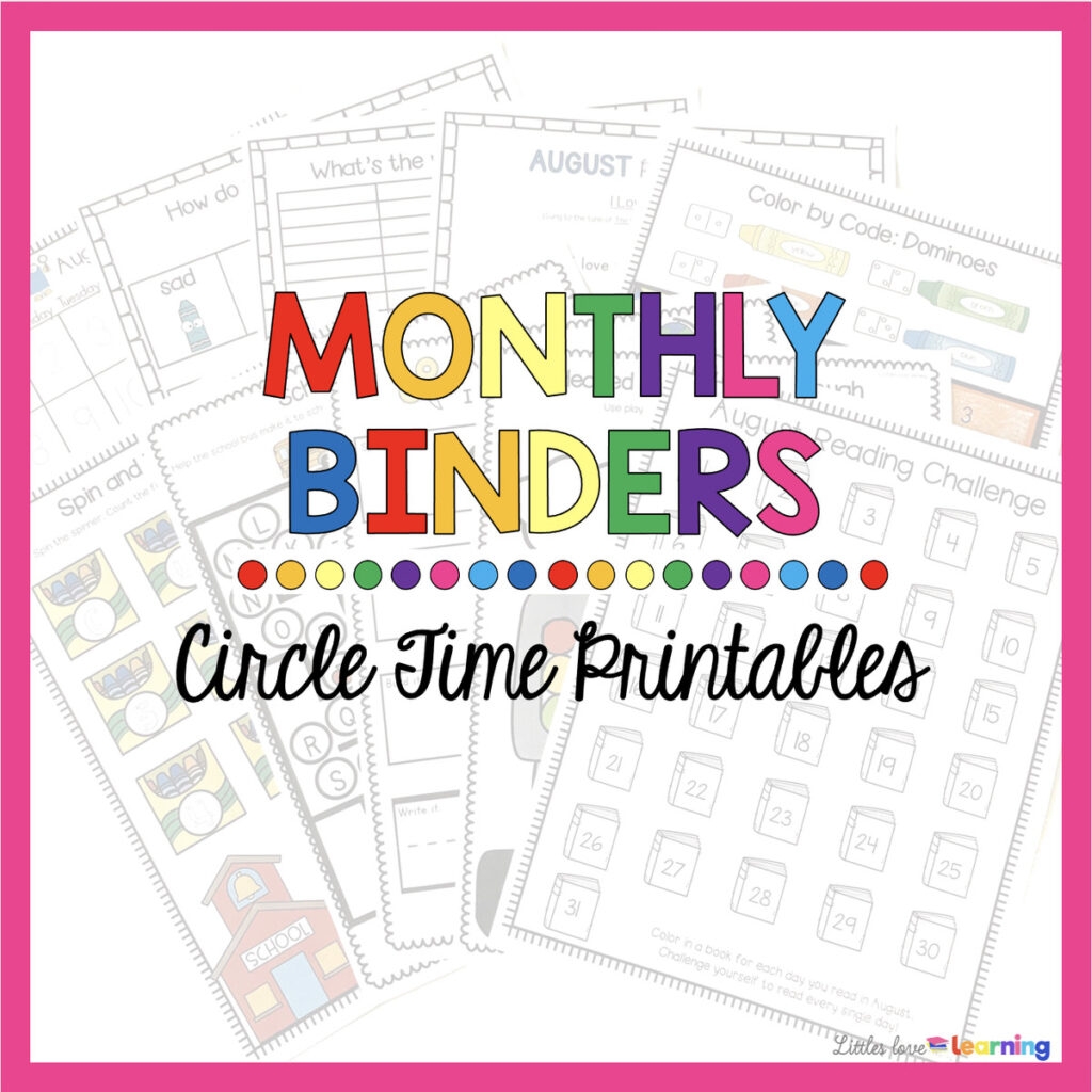 Kindergarten Preschool Circle Time Printables No Prep 