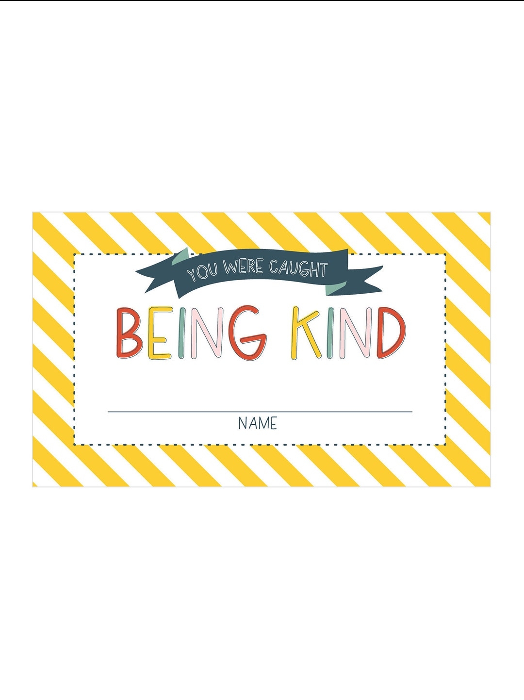 Kindness Card Caught Being Kind School Random Acts Of Kindness Etsy