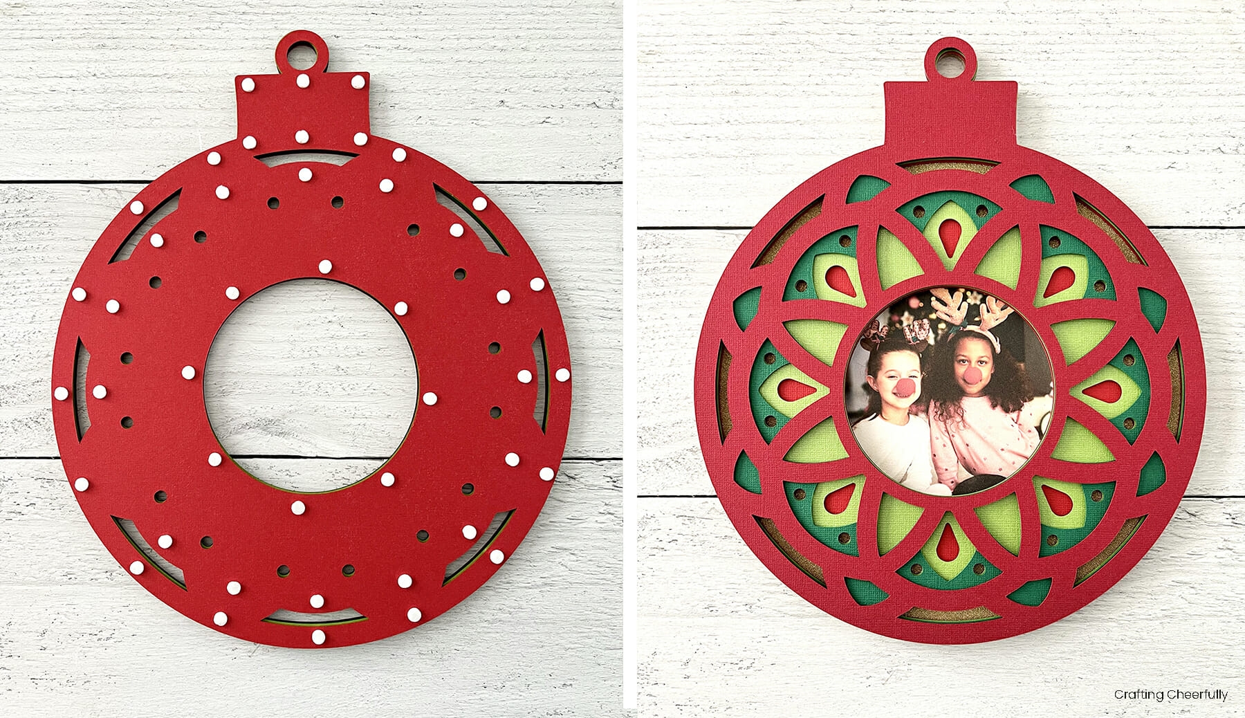 Layered Paper Christmas Ornament Frame Crafting Cheerfully