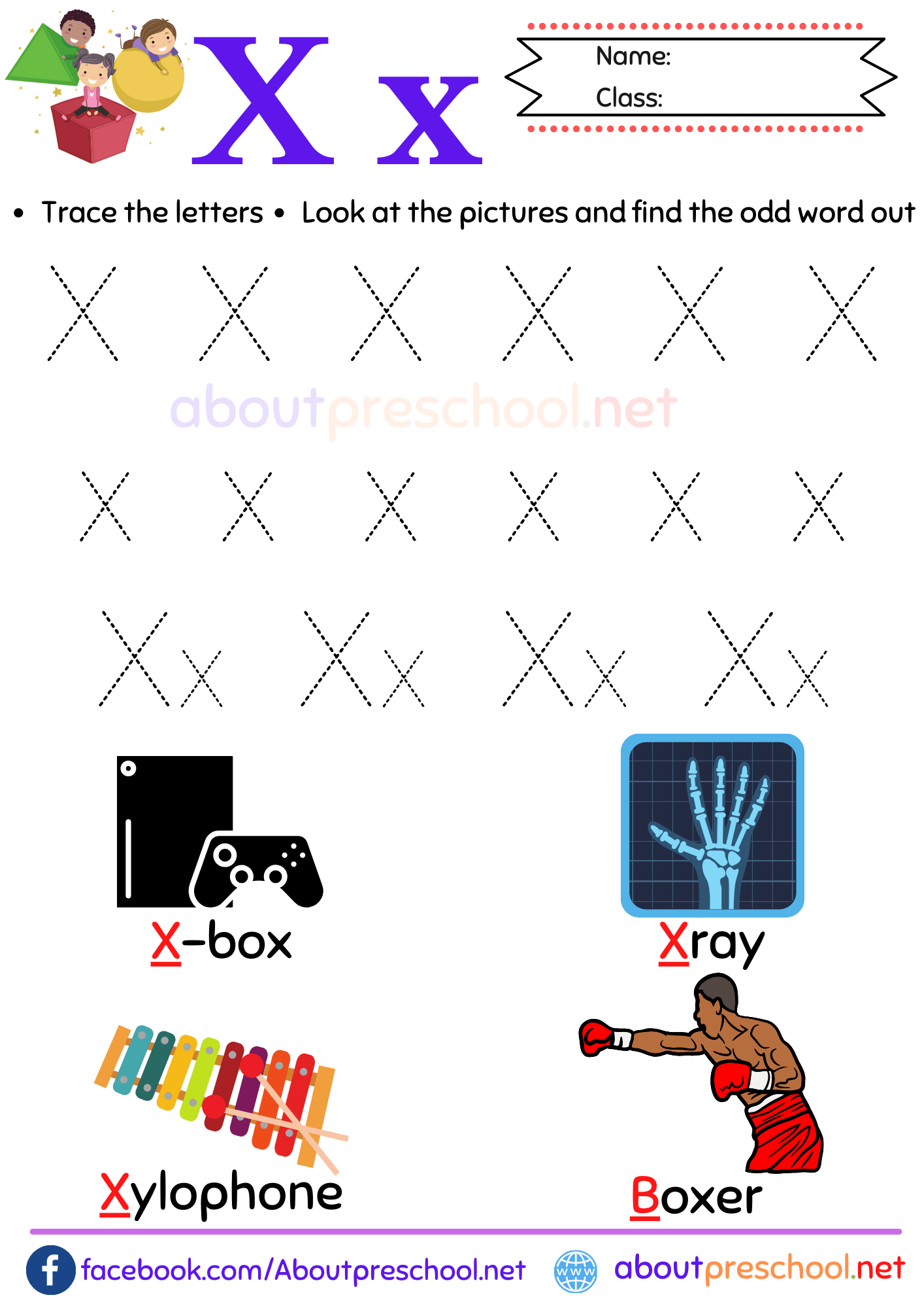 Free Printable Letter X Worksheets