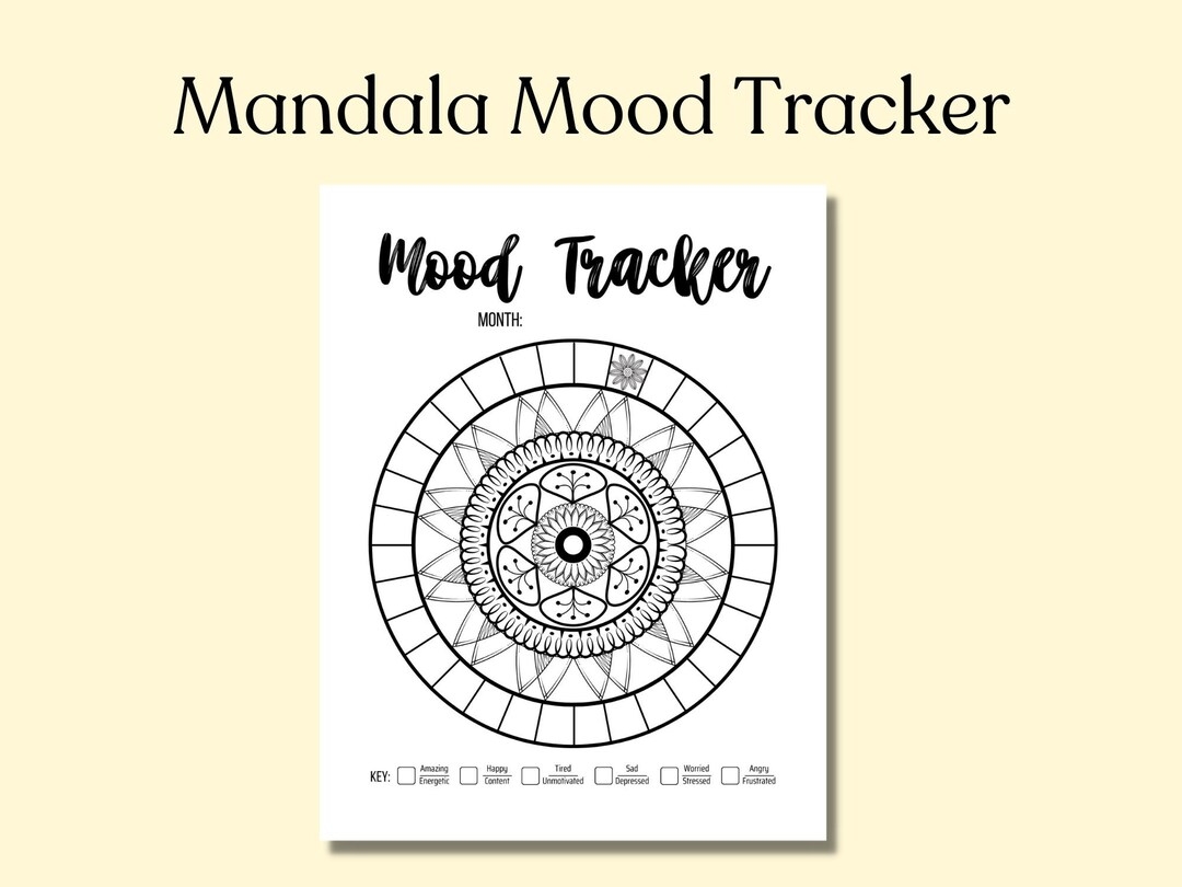 Mandala Mood Tracker Printable Mood Tracker Instant Digital Download Etsy