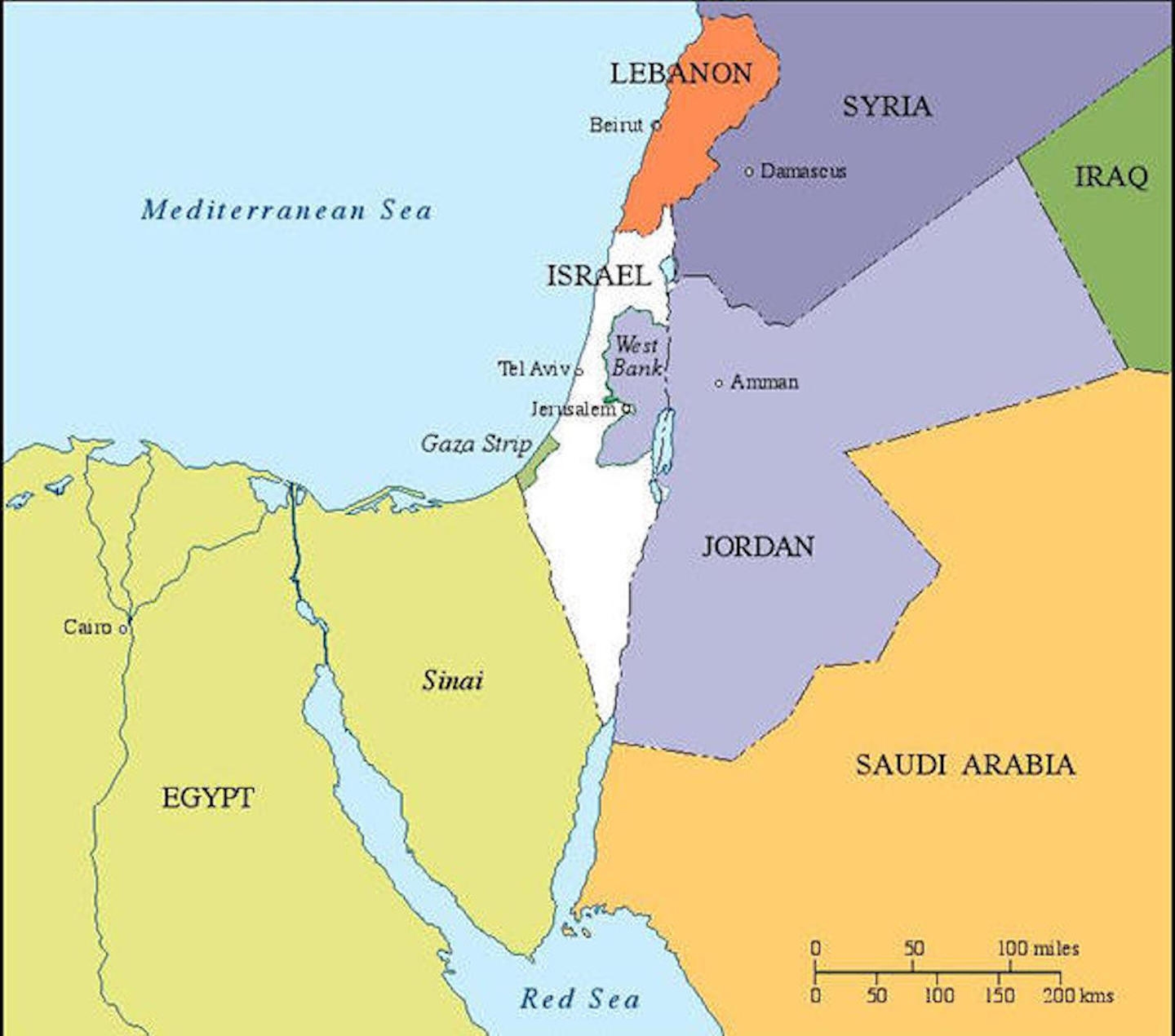 Free Printable Map Of Israel