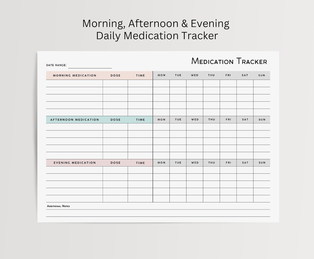 Medication Tracker Printable Medicine Log For Nurses Carers Editable Medication Chart Vitamin List PDF Supplements Checklist Template Etsy