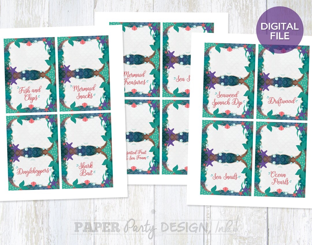 Free Printable Mermaid Food Labels