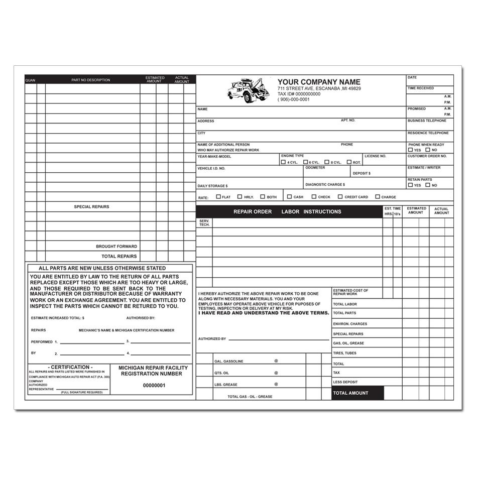 Free Printable Mechanic Invoice