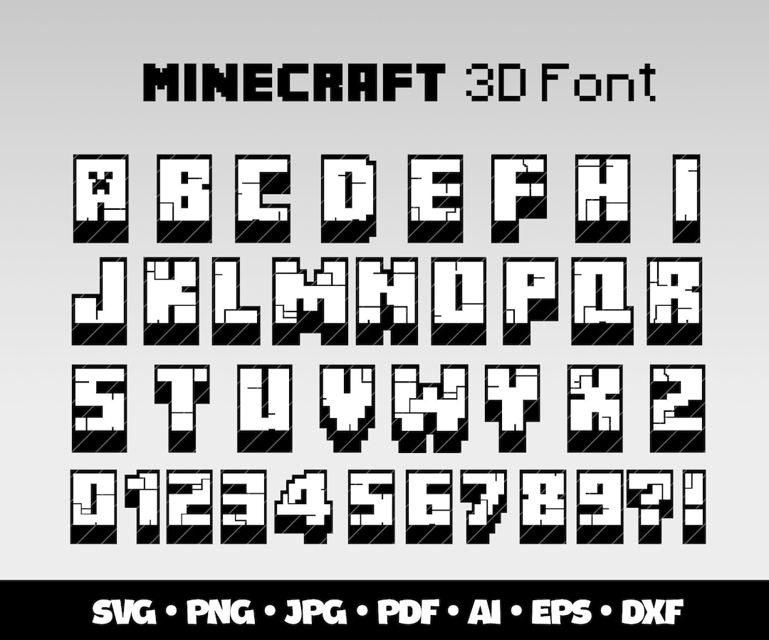 Minecraft Font Svg Bundle Minecraft Alphabet Printable Minecraft Gamer Gift Personalized Birthday Minecraft Gifts For Boys Gamer Party Svg Etsy