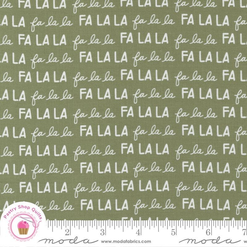 Moda CHRISTMAS EVE 5184 15 Green Text Falala LELLA BOUTIQUE Quilt Fabric EBay