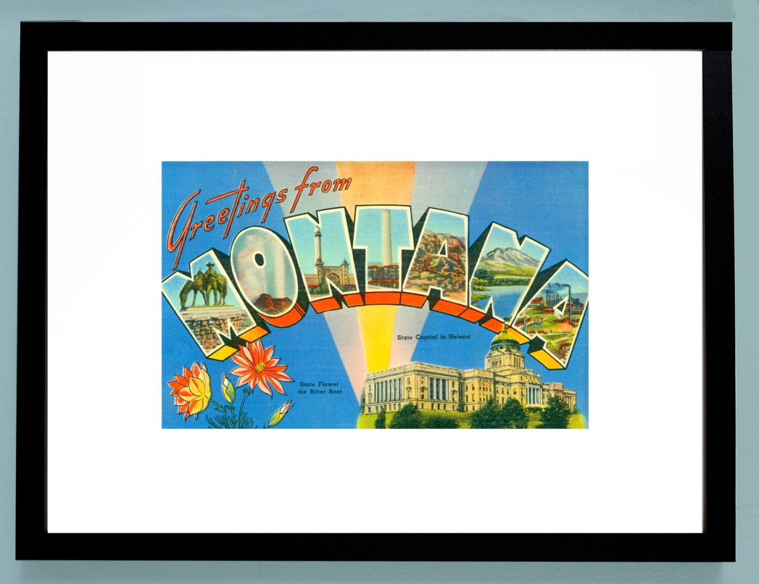 Montana Postcard Montana Montana Print Montana Art Montana Souvenirs Montana Souvenir Montana Download Montana Vintage Postcard Etsy