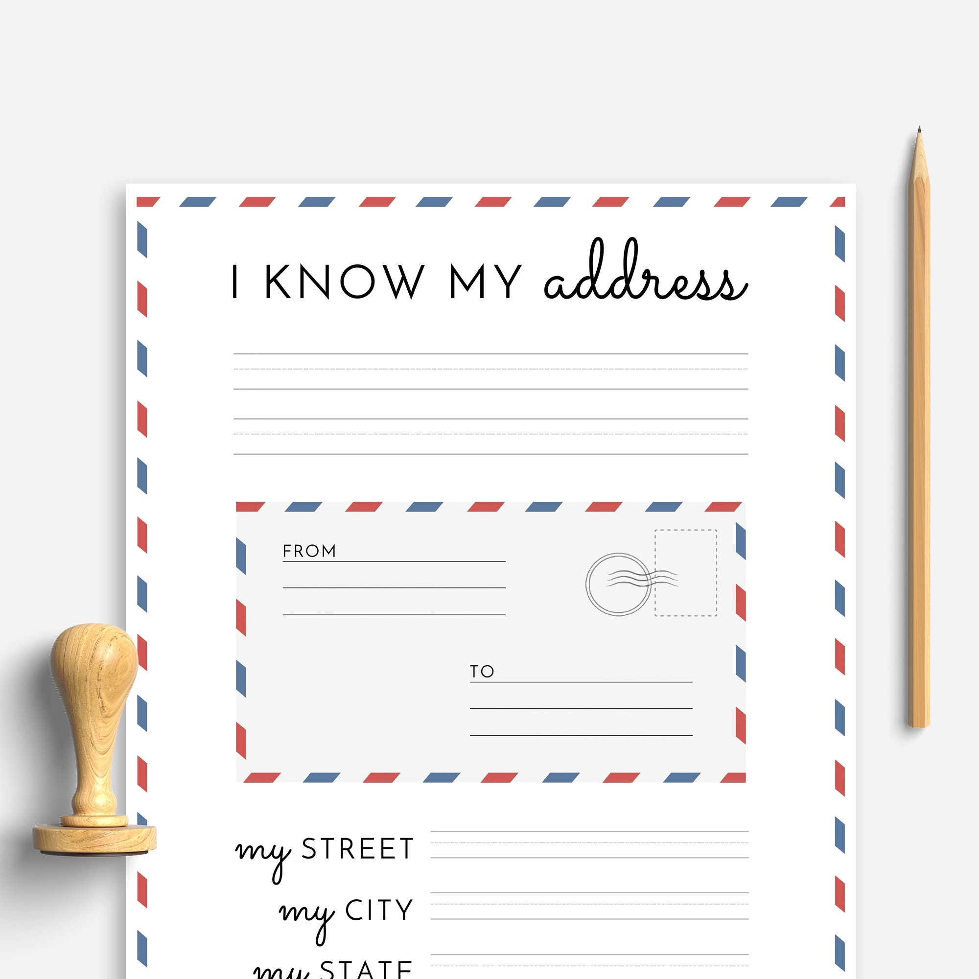 My Address Worksheet Printable Etsy