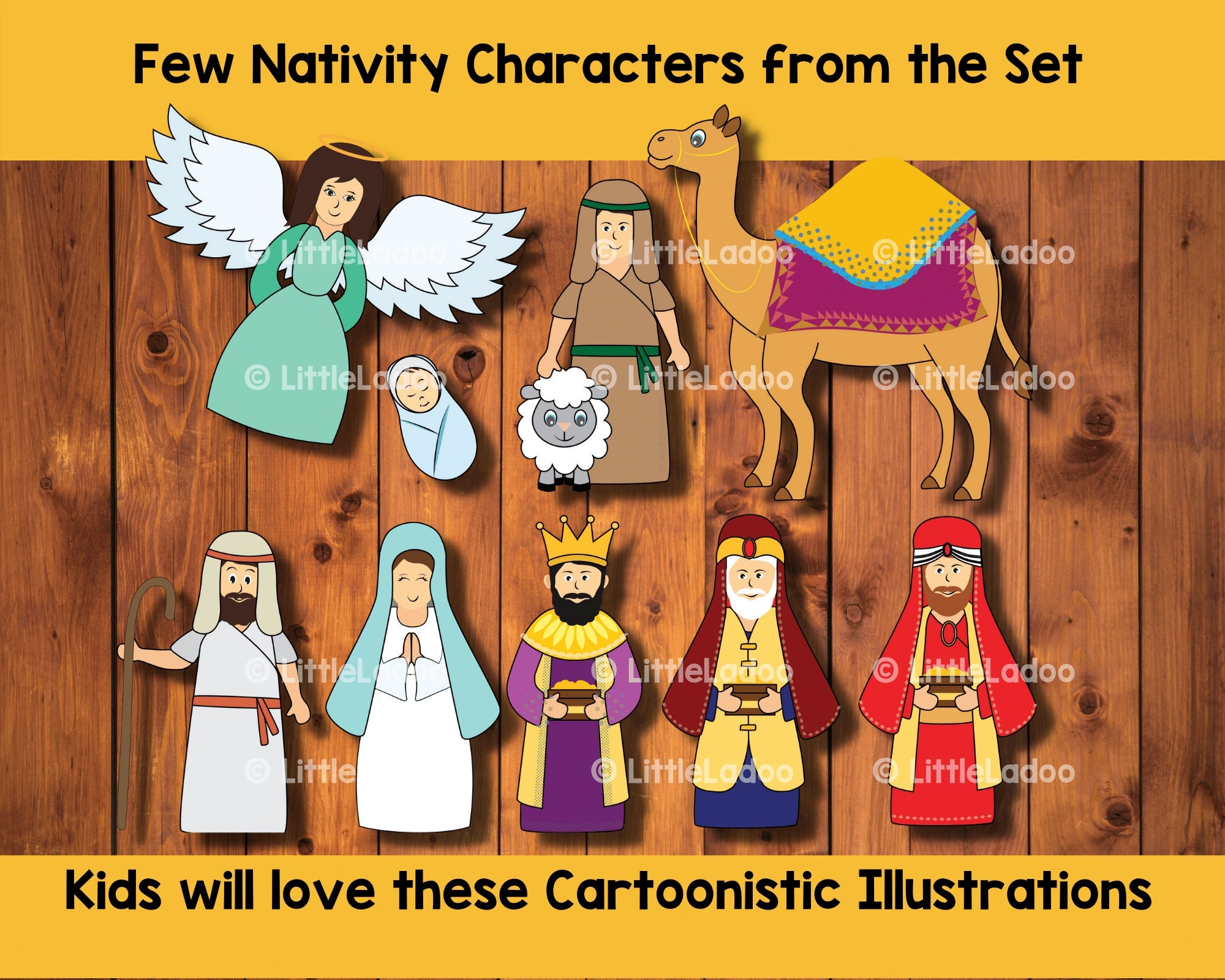 Nativity Scene Printable DIY Nativity Set Nativity For Kids Christmas Printable Etsy