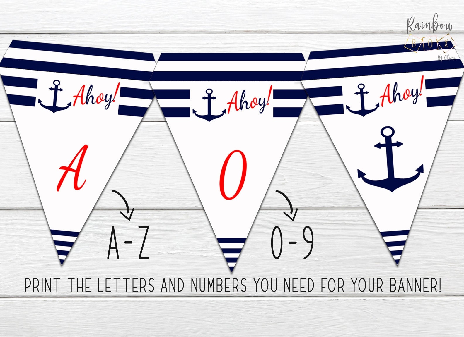 Nautical Baby Shower Bunting Banner Ahoy Baby Shower Banner Anchor Bunting Banner Navy Blue Boy Baby Shower Instant Download BSL 78 Etsy
