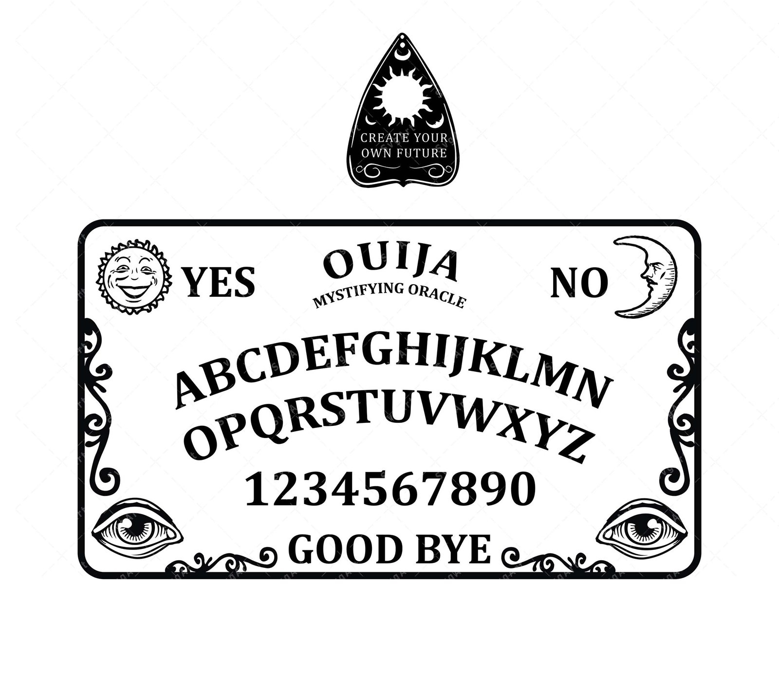 Ouija Board SVG PNG PDF Ouija Spirit Board Game SVG