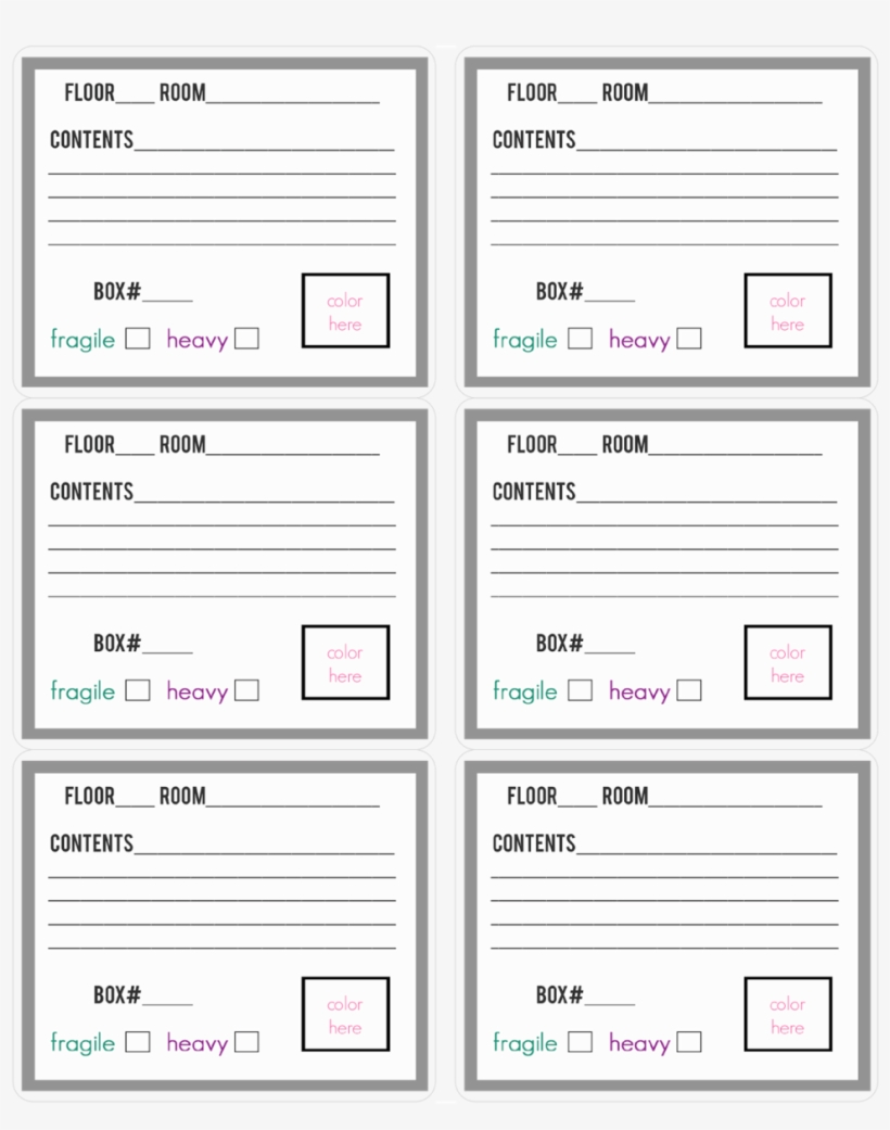 Our Moving Day Is Right Around The Corner Printable Packing Labels Free Transparent PNG Download PNGkey