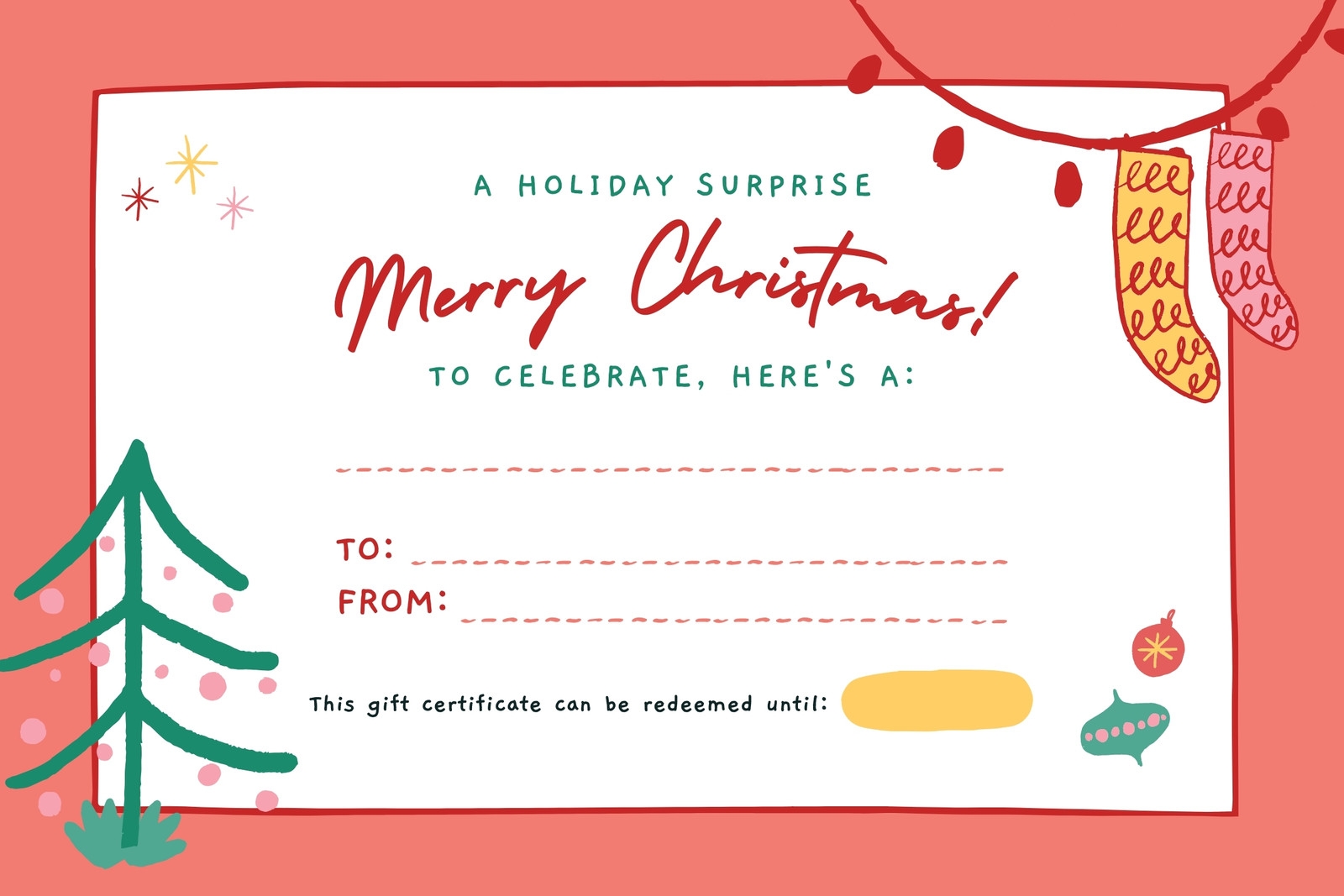 Page 4 Free Printable Holiday Gift Certificate Templates Canva