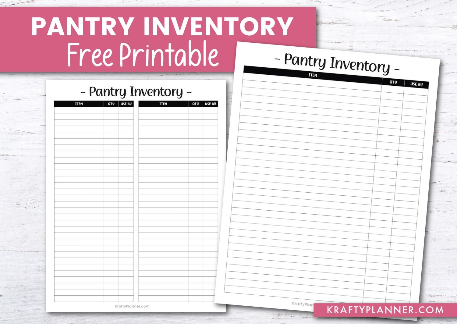 Pantry Inventory For An Organized Kitchen Krafty Planner