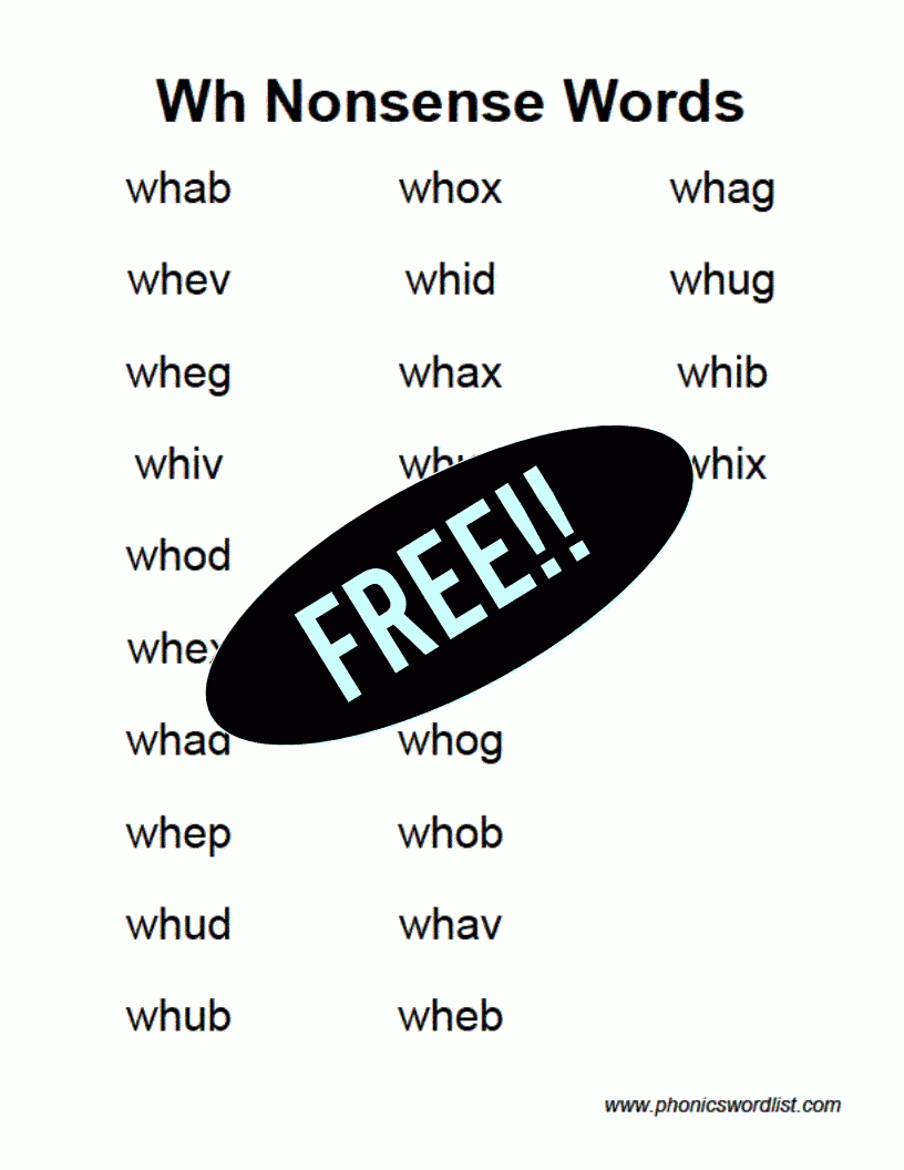 Phonics Word List Generator Digraph Word Lists 