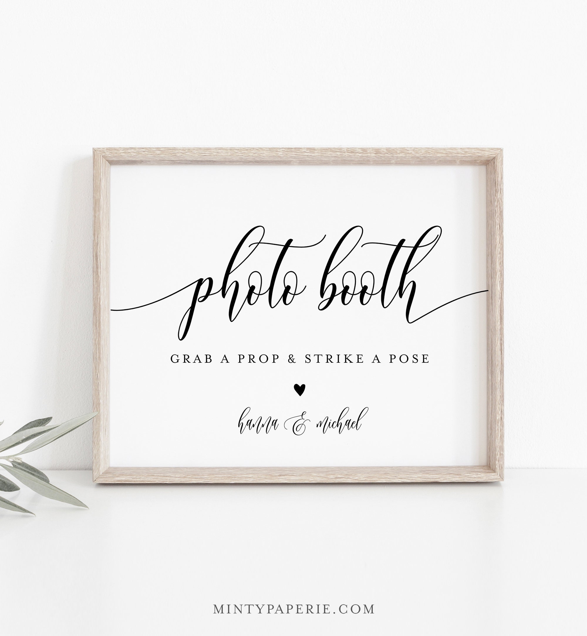 Photo Booth Sign Printable Wedding Photo Booth Props Photobooth Modern Calligraphy Nstant Download Templett 8x10 008 17S