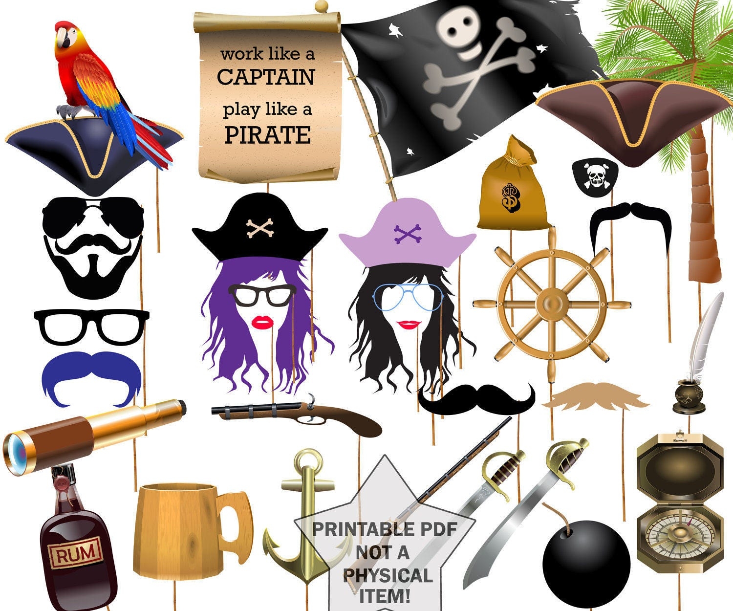 Pirate Photo Props Printable Free