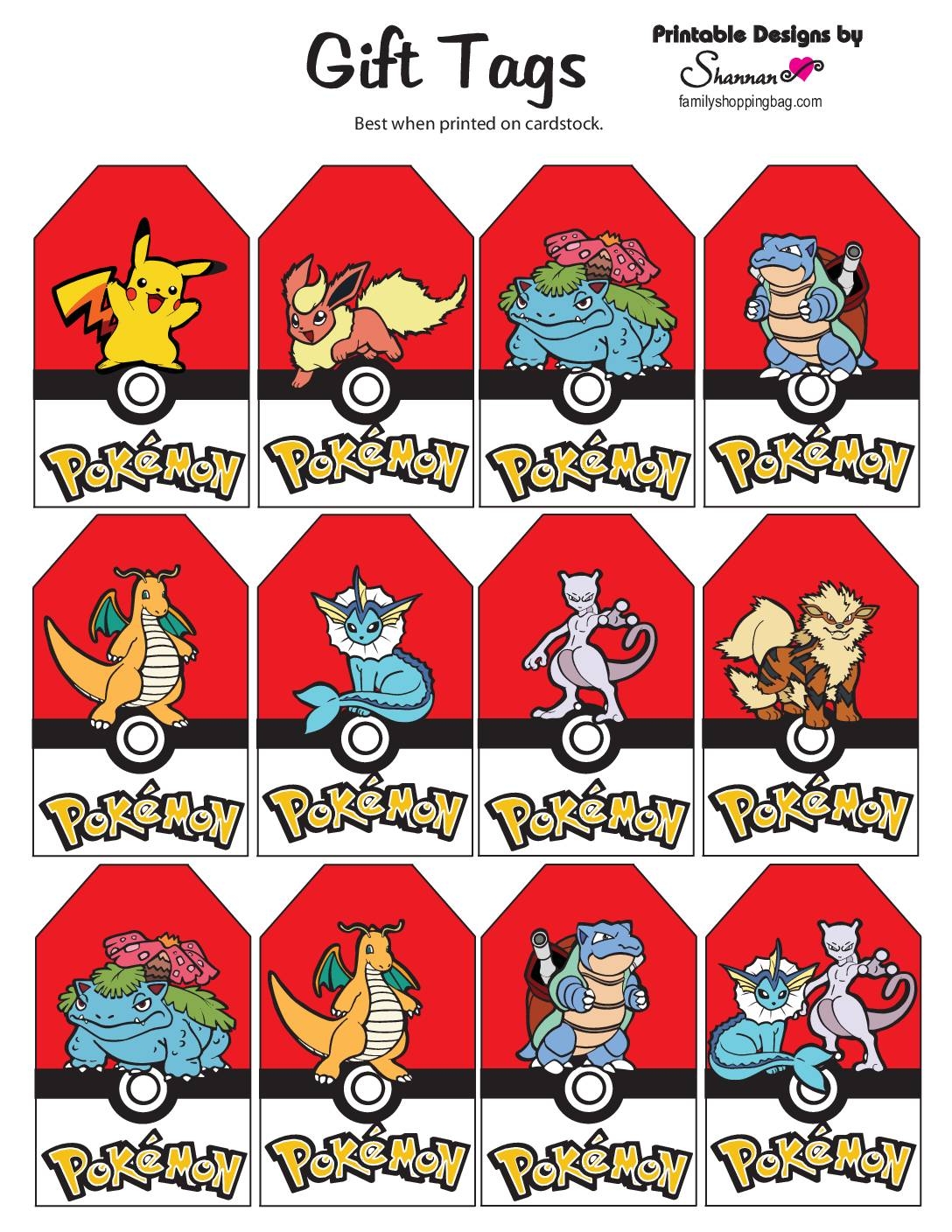 Free Printable Pokemon Bookmarks