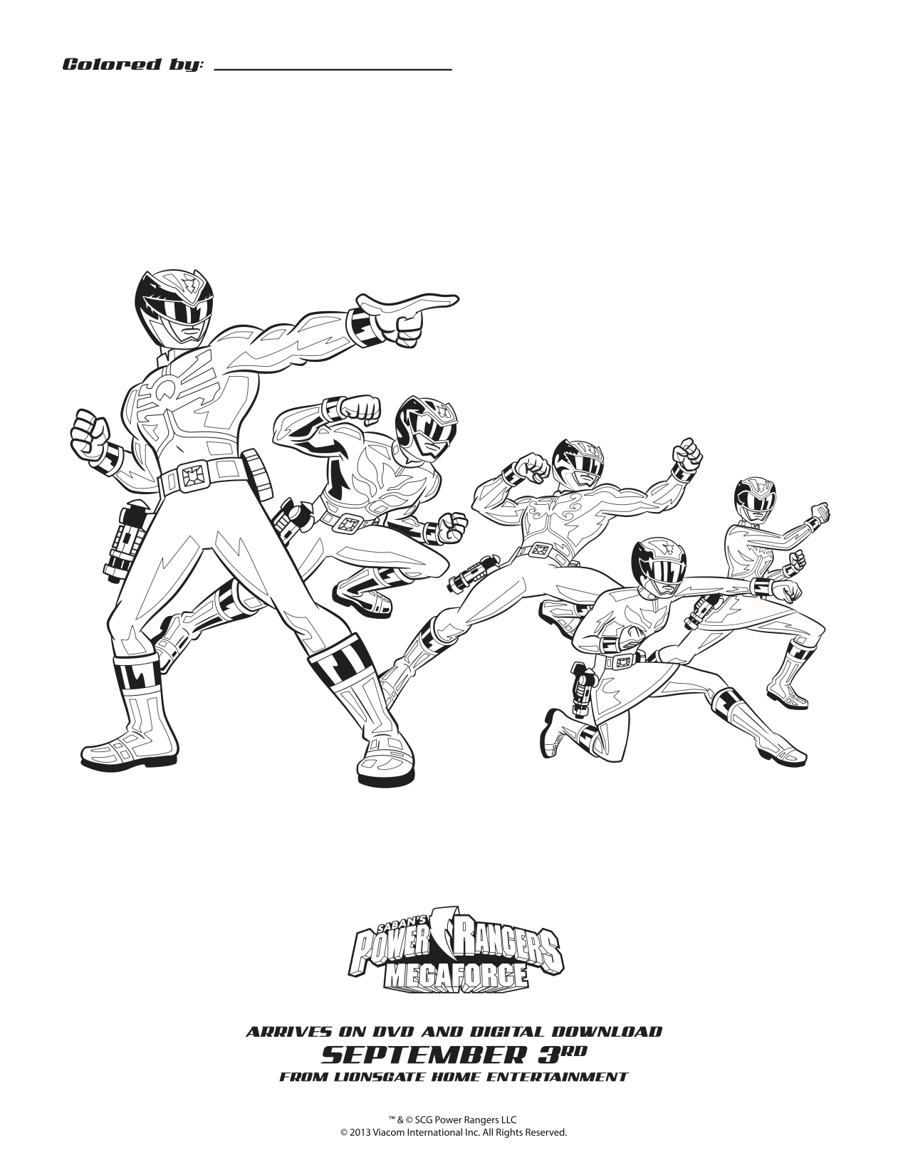 Power Rangers Megaforce Printable Coloring Sheet Mama Likes This