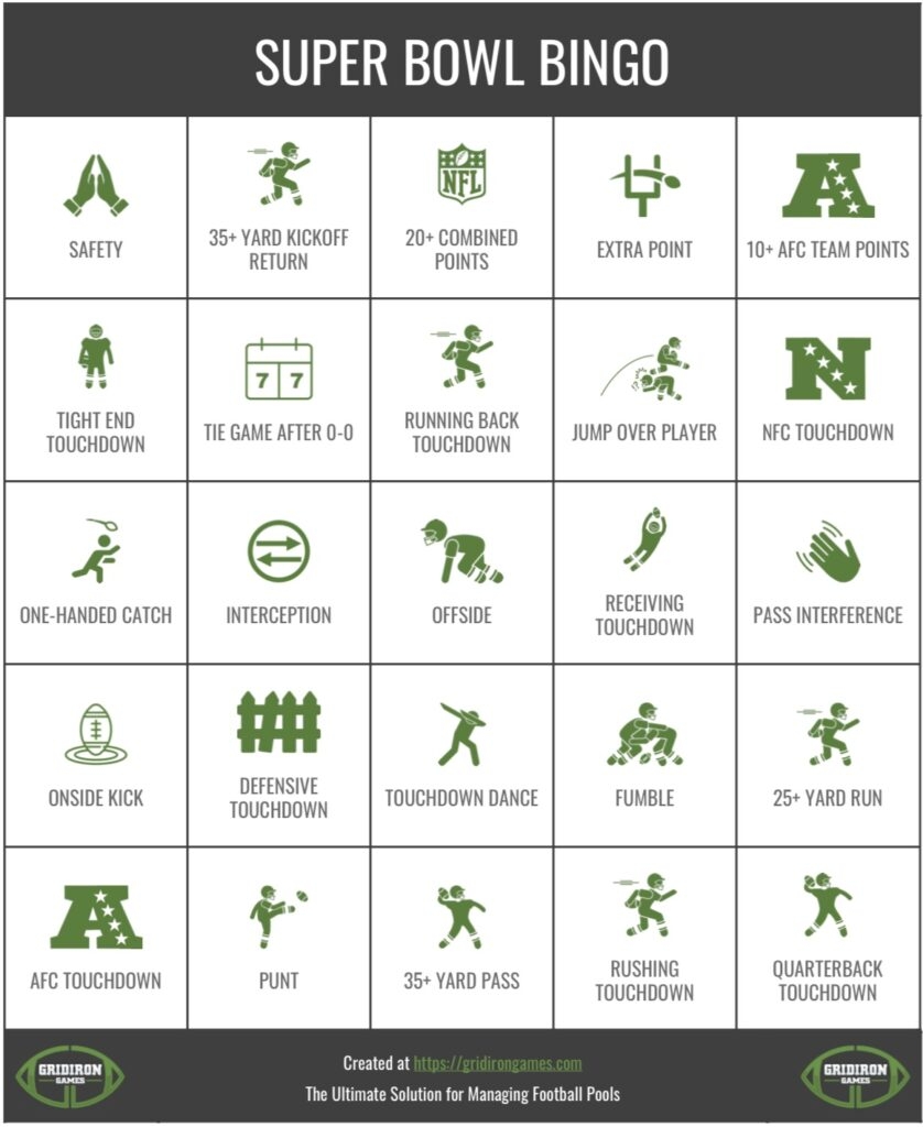 Printable 2024 Football Pool Templates Sheets Cards Gridiron Games