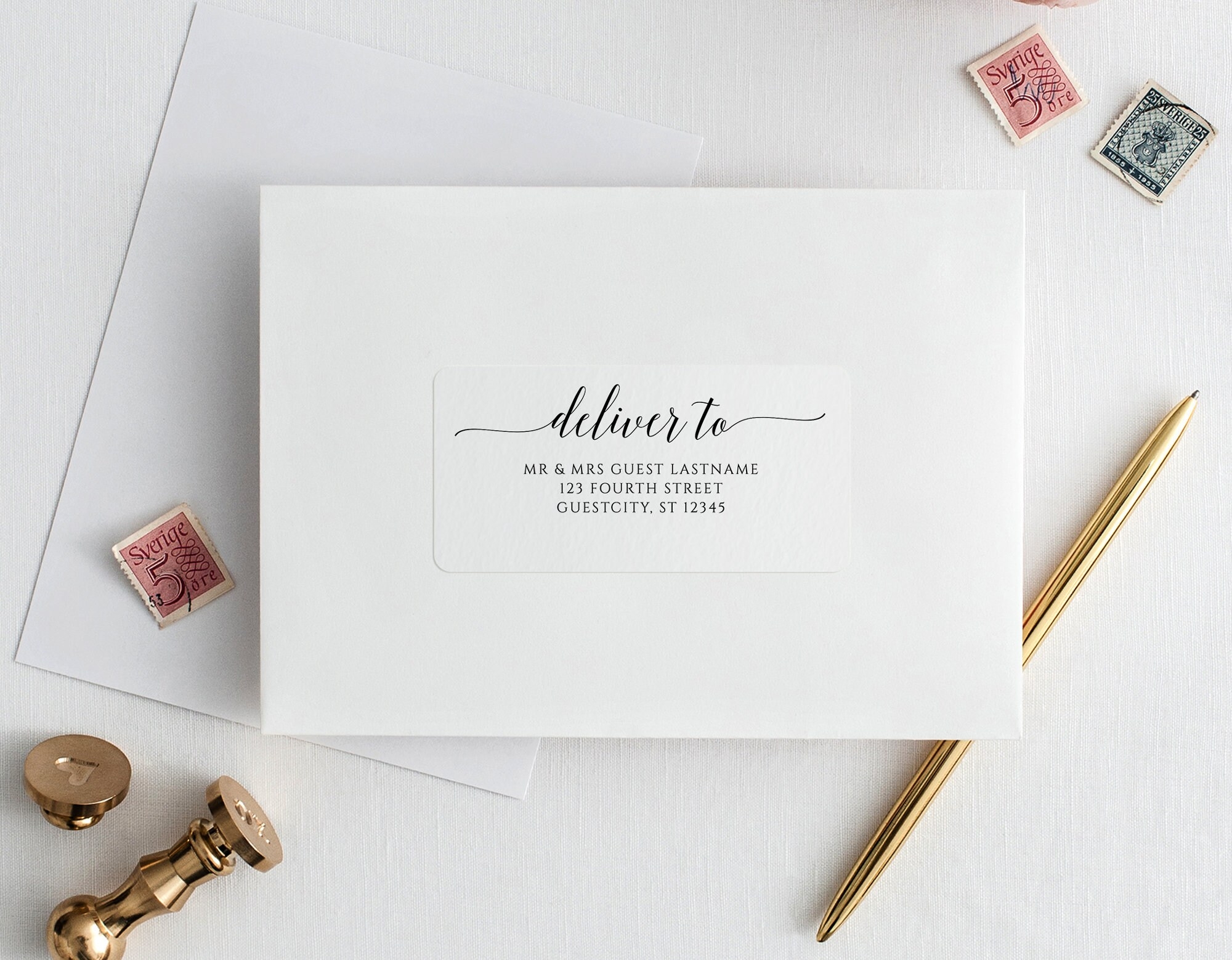 Printable Address Labels 4 X 2 Graduation Or Shower Envelope Labels Romantic Calligraphy Black Editable Templett 2 X 4 Etsy